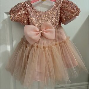 Girls Pink Sequin Dress